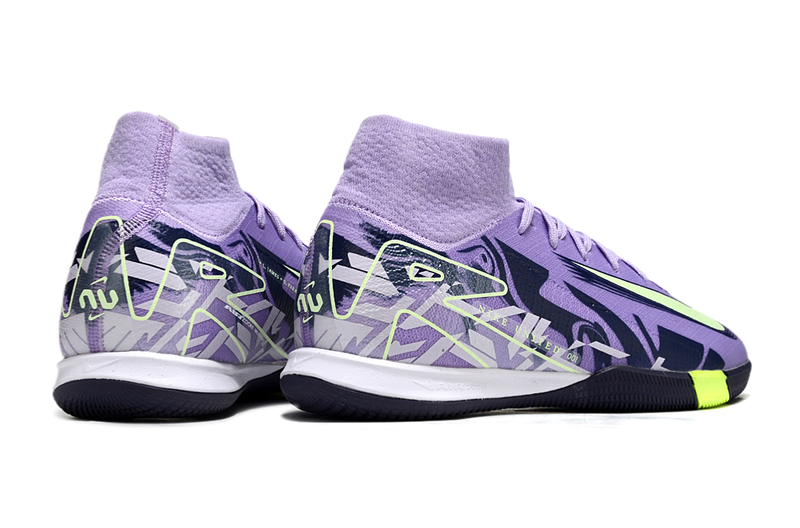 Nike Air Zoom Mercurial Superfly 10 Elite IC Soccer Cleats - Purple and Green