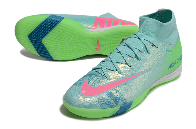 Nike Air Zoom Mercurial Superfly 10 Elite IC Soccer Cleats - Blue and Green