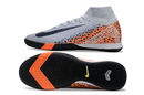 Nike Air Zoom Mercurial Superfly 10 Elite IC Soccer Cleats - Gray, Orange, and Black