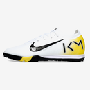 Chuteira Society Nike Air Zoom Mercurial Vapor 16 Kylian Mbappe Elite TF - Branca, Amarela e Preta