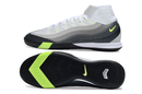 Nike Air Zoom Mercurial Superfly 10 Elite Air Max 95 IC Soccer Cleats - White, Gray, and Black