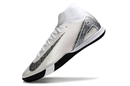 Nike Air Zoom Mercurial Superfly 10 Elite IC Soccer Cleats - White and Silver
