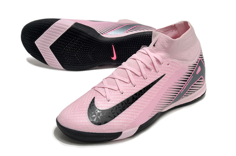 Nike Air Zoom Mercurial Superfly 10 Elite IC Soccer Cleats - Pink, Gray, and Black