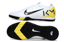 Chuteira Society Nike Air Zoom Mercurial Vapor 16 Kylian Mbappe Elite TF - Branca, Amarela e Preta