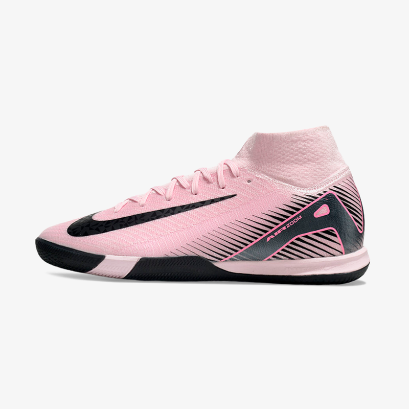 Nike Air Zoom Mercurial Superfly 10 Elite IC Soccer Cleats - Pink, Gray, and Black