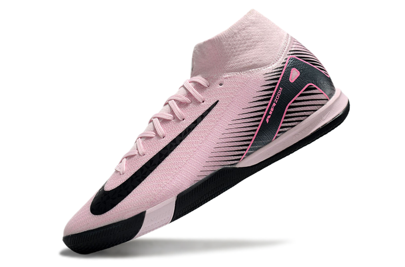 Nike Air Zoom Mercurial Superfly 10 Elite IC Soccer Cleats - Pink, Gray, and Black