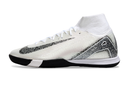 Nike Air Zoom Mercurial Superfly 10 Elite IC Soccer Cleats - White and Silver
