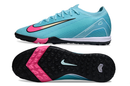 Chuteira Society Nike Air Zoom Mercurial Vapor 16 Elite TF - Azul, Preta e Rosa