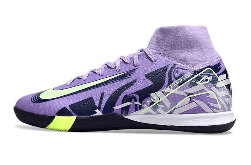 Nike Air Zoom Mercurial Superfly 10 Elite IC Soccer Cleats - Purple and Green