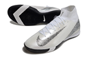 Nike Air Zoom Mercurial Superfly 10 Elite IC Soccer Cleats - White and Silver
