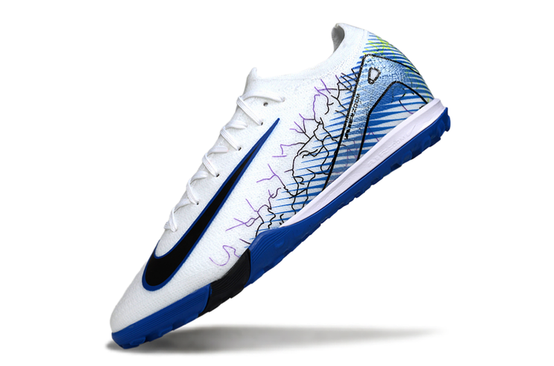 Nike Air Zoom Mercurial Vapor 16 Elite TF Soccer Cleats - White, Blue and Black