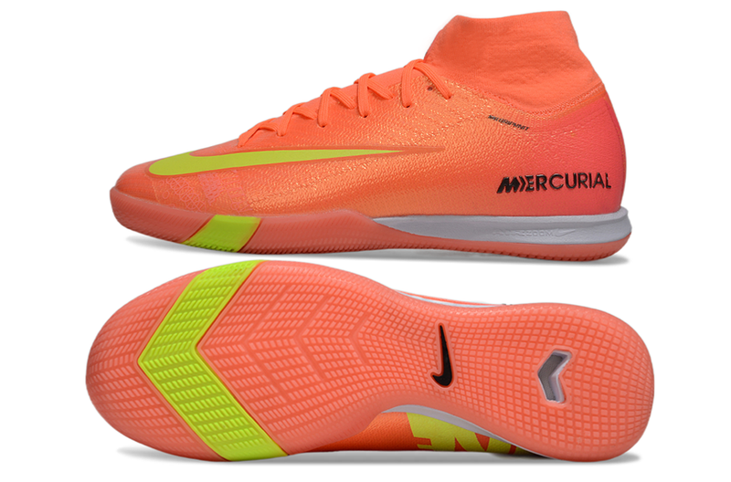 Nike Air Zoom Mercurial Superfly 10 Elite IC Soccer Cleats - Orange and Green