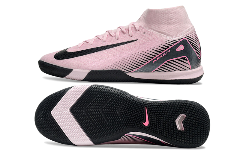 Nike Air Zoom Mercurial Superfly 10 Elite IC Soccer Cleats - Pink, Gray, and Black
